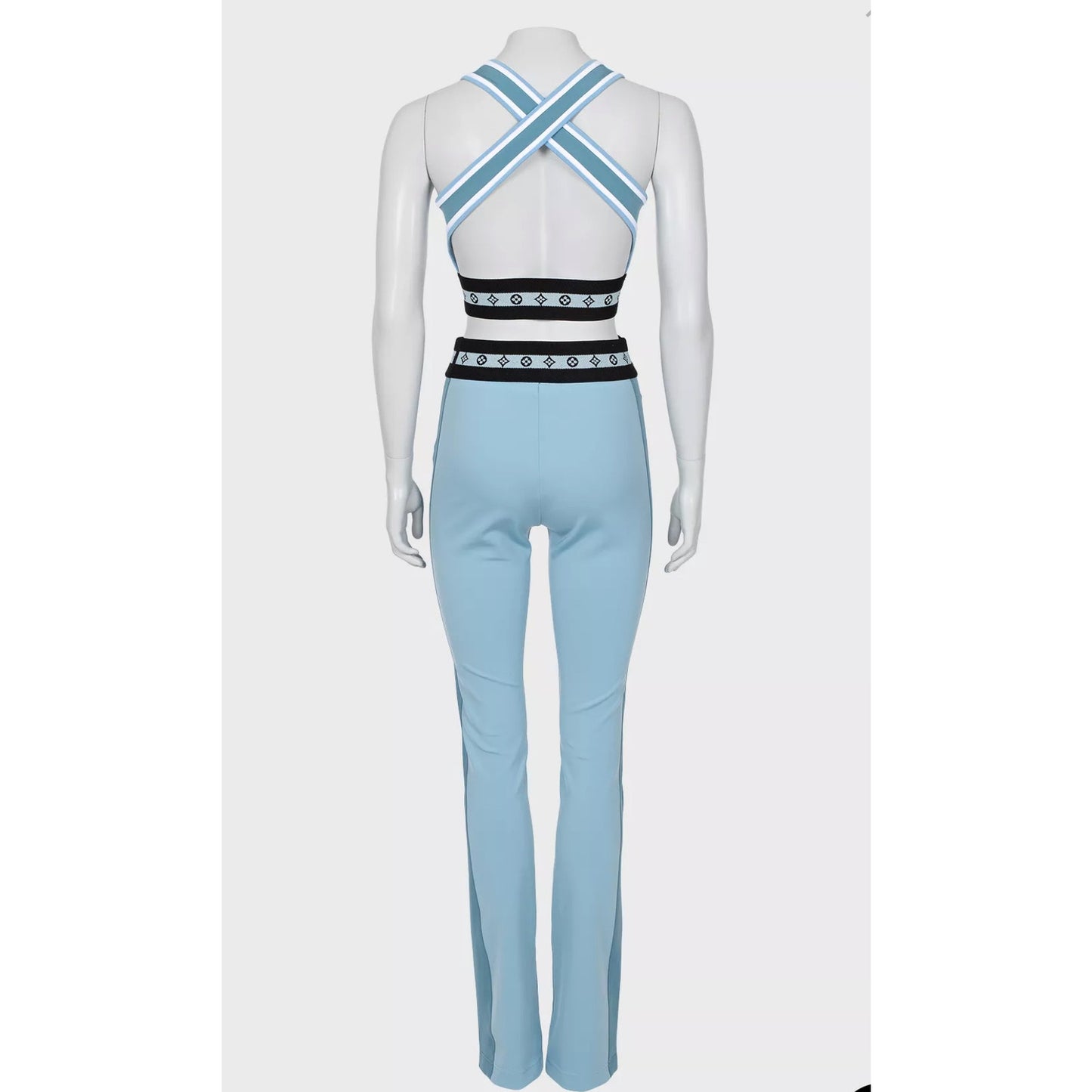 Louis Vuitton Blue Logo Monogram Nylon Active Set Sz34/38 Pre-owned