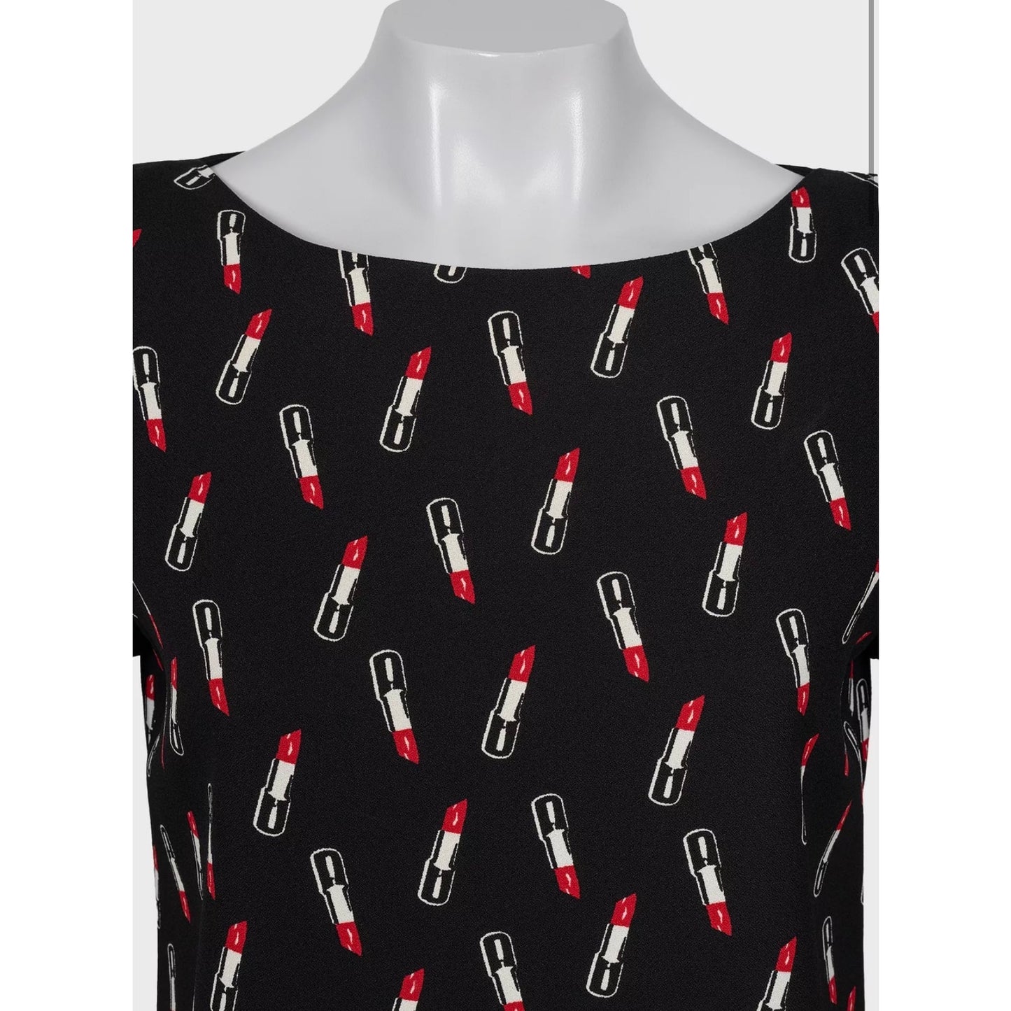 Saint Laurent Black Lipstick Print Dress - Size L (FR40) Pre-owned