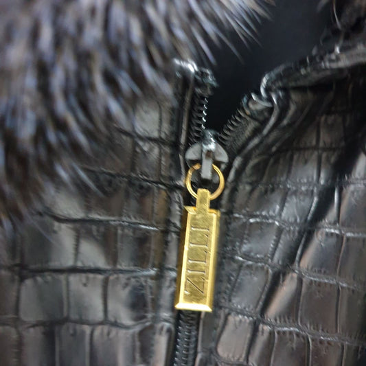 Zilli Crocodile Leather Mink Fur Lined Jacket Size 58 Pre-owned