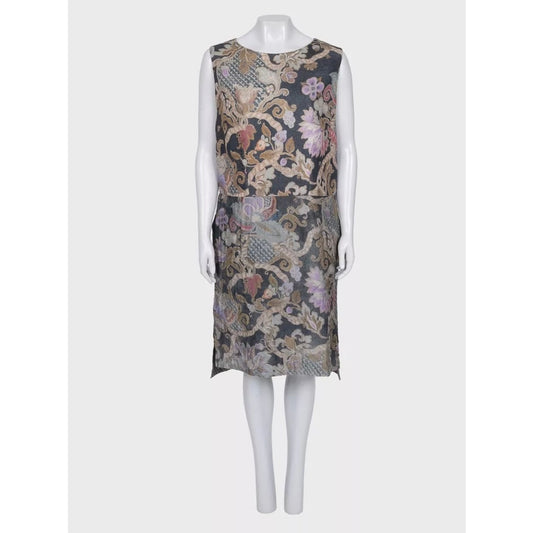 Dries Van Noten Wool & Silk Floral Print Midi Dress EU44 Pre-owned