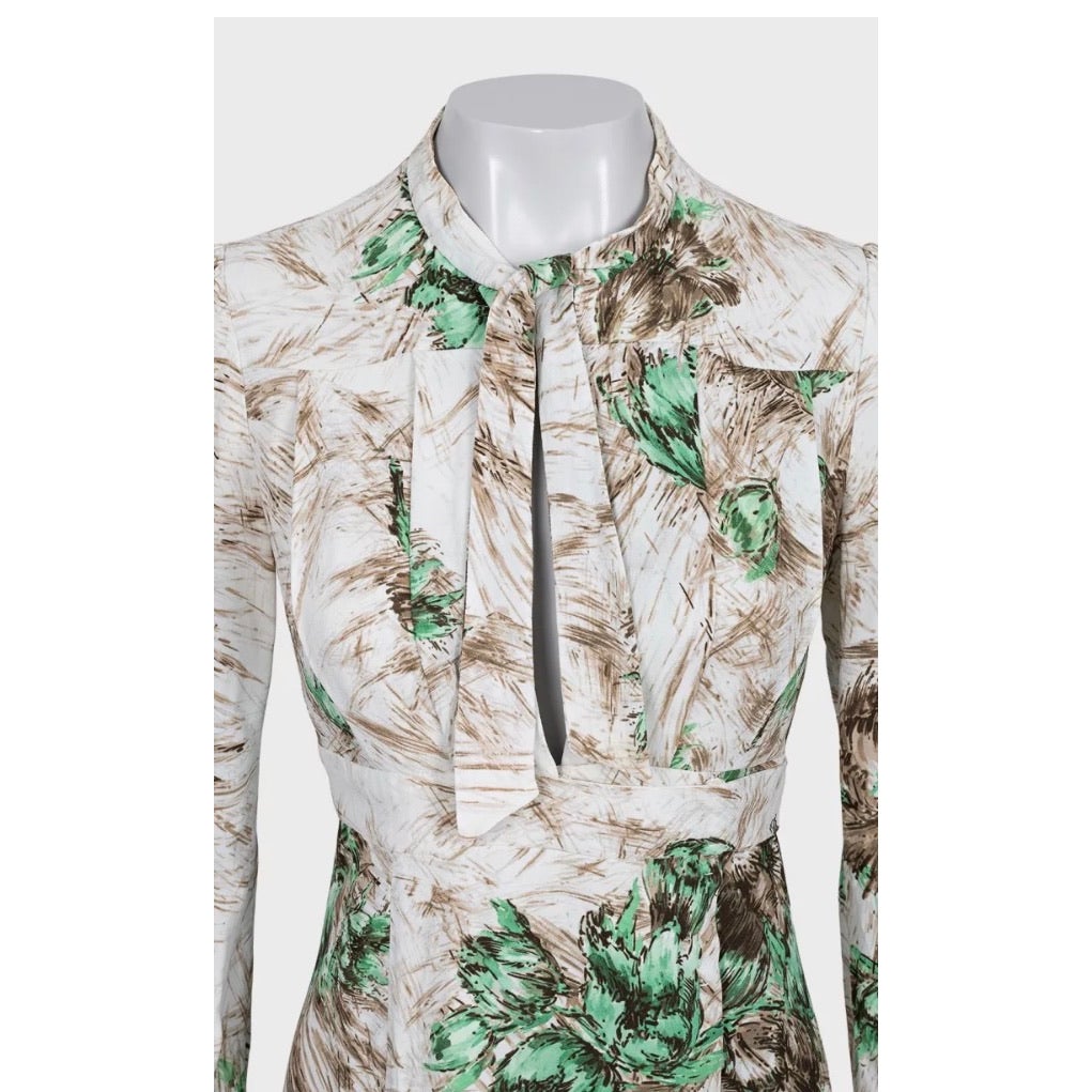 Prada White Fitted Viscose Blend Dress IT 38 Pre-owned