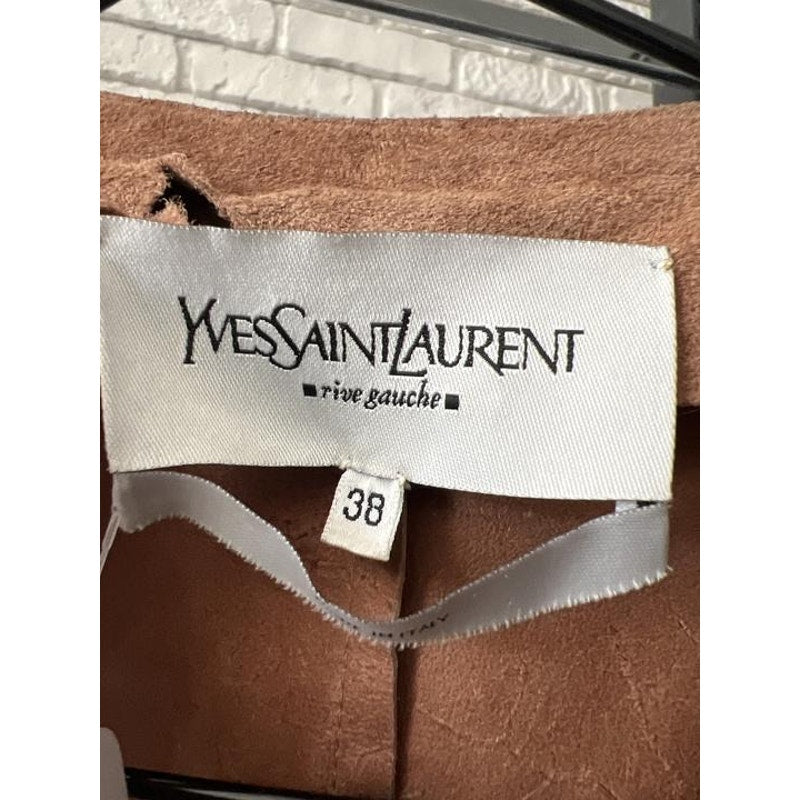 Saint Laurent Brown Suede Cropped Jacket - EU 38/M Pre-owned