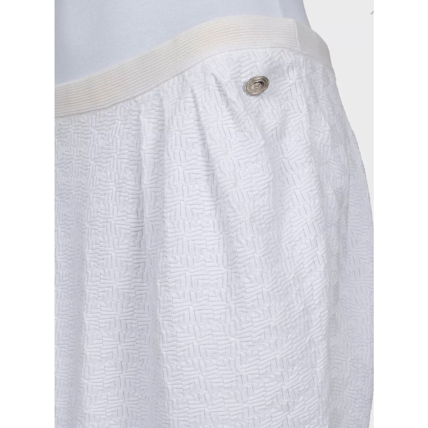 Chic Chanel White Cotton Slim Skirt Sz.40/L pre-owned