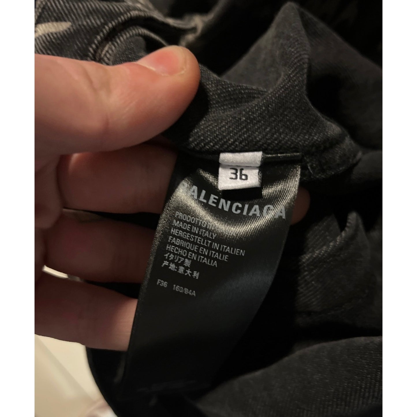 NWOT Balenciaga Black Oversized Denim Jacket IT38/XXS pre-owned