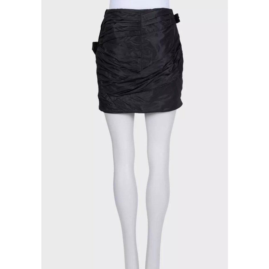 Valentino Black Silk Bow Mini Skirt - Elegant US 6 Pre-owned