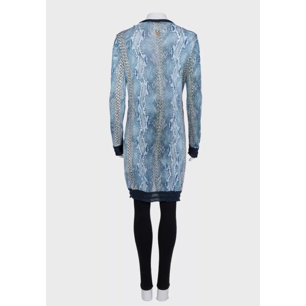 Roberto Cavalli Animal Print Long Viscose Cardigan Sz.42 Pre-owned