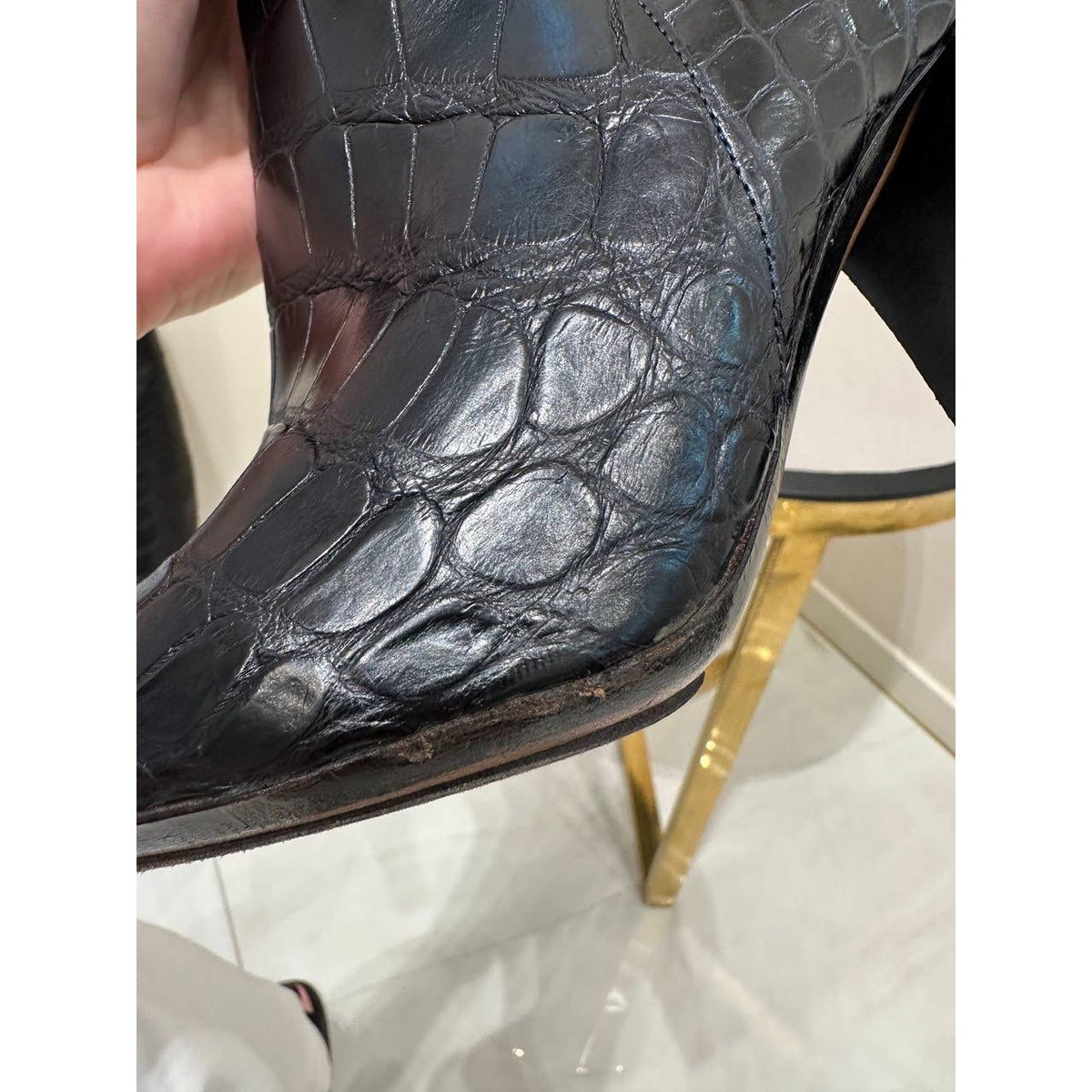 Brioni Black Leather Knee-High Boots Sz.39 Pre-owned