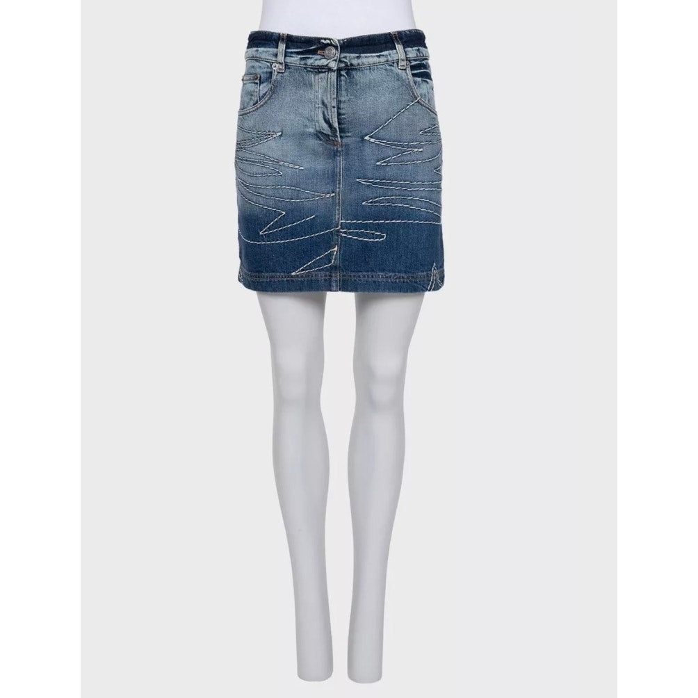 Chic Christian Dior Blue Denim Mini Skirt - FR34/XS pre-owned