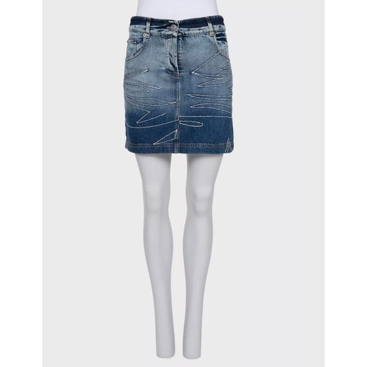 Chic Christian Dior Blue Denim Mini Skirt - FR34/XS pre-owned