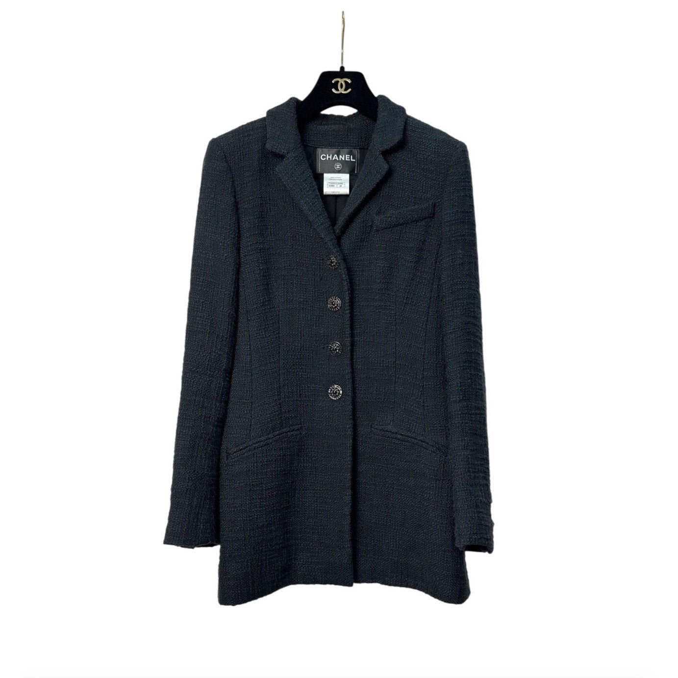 CHANEL Paris-Bombay Black Tweed Jacket - Size 38 Pre-owned