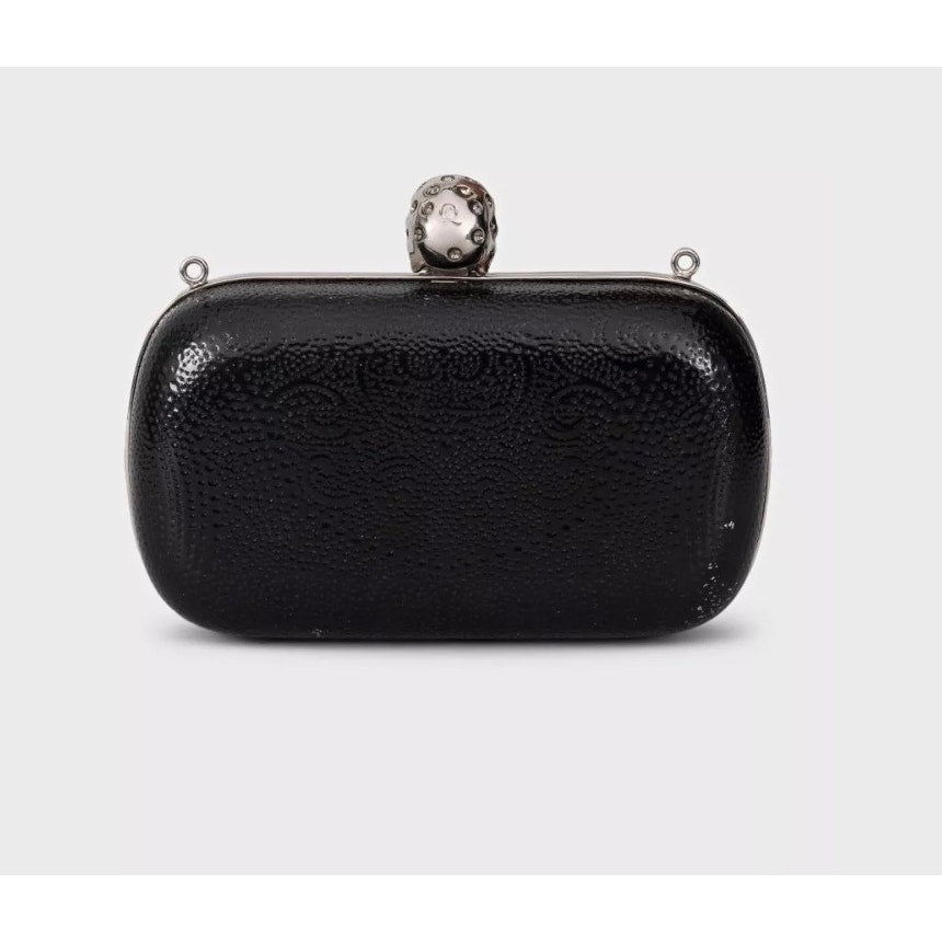 Alexander McQueen Black Leather Skull Clutch Bag Pre-owned