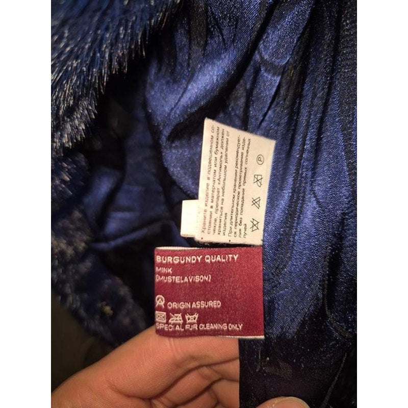 Etna Furs Blue Coat, Size M Pre-owned