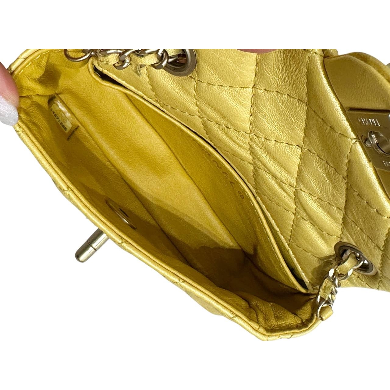 Chanel Iridescent Yellow Lambskin Extra Mini Jewel Flap Bag Pre-owned