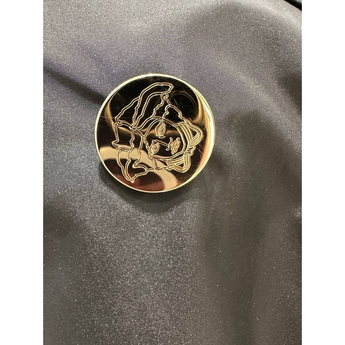 Vintage Versace Black Medusa Trench Coat Sz.40 Pre-owned