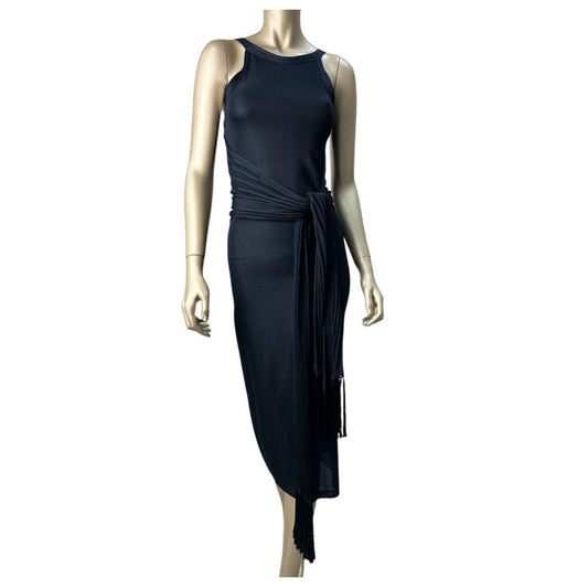 Chanel Black Sleeveless Waist Tie Dress  Sz. 38 Pre-owned