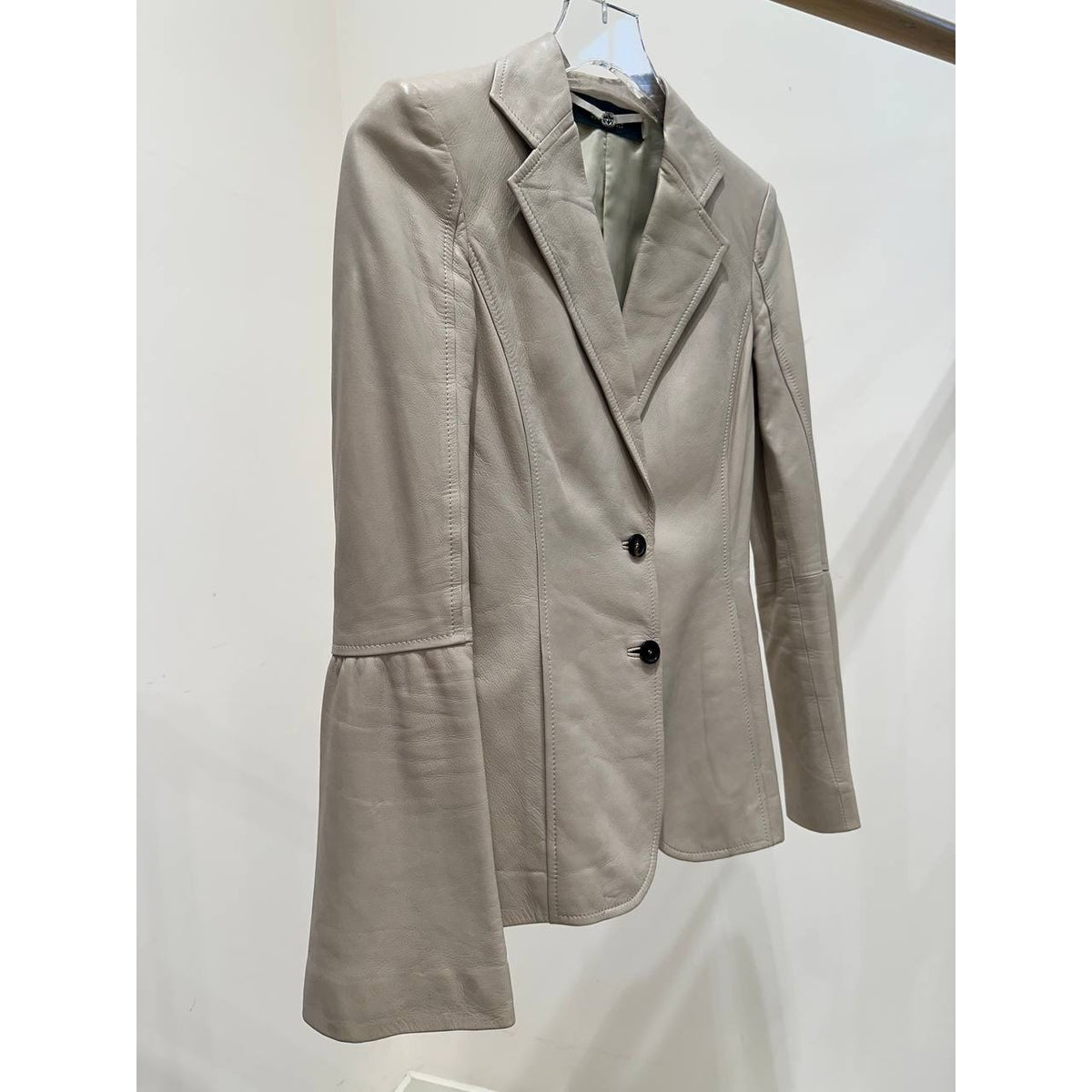 Gucci Vintage Tom Ford Era Ivory Leather Blazer Sz.38 Pre-owned