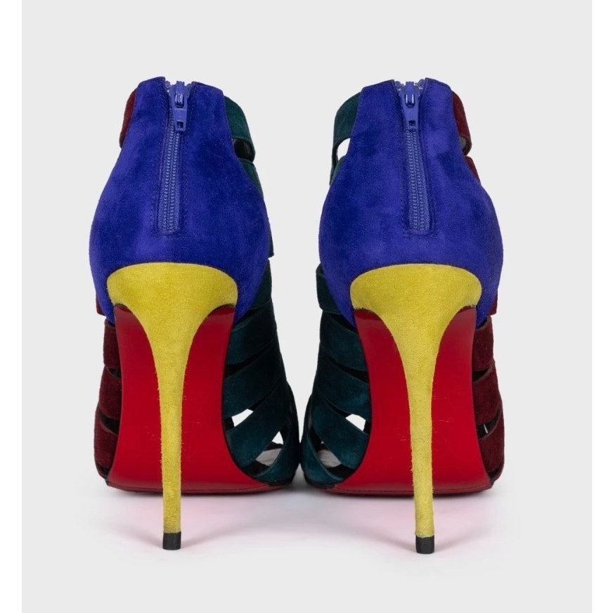 Christian Louboutin Multicolor Suede Heels - Sz.38.5 pre-owned