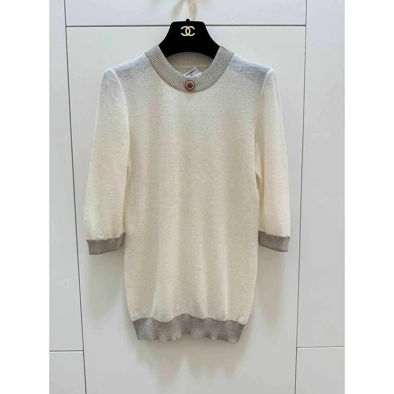 CHANEL Cashmere Silk Lurex Knit Dress Tunic FR 36 Pre-owned