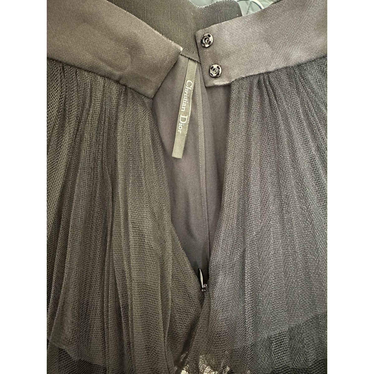 Christian Dior Black Pleated Midi Skirt Sz.38 Pre-owned