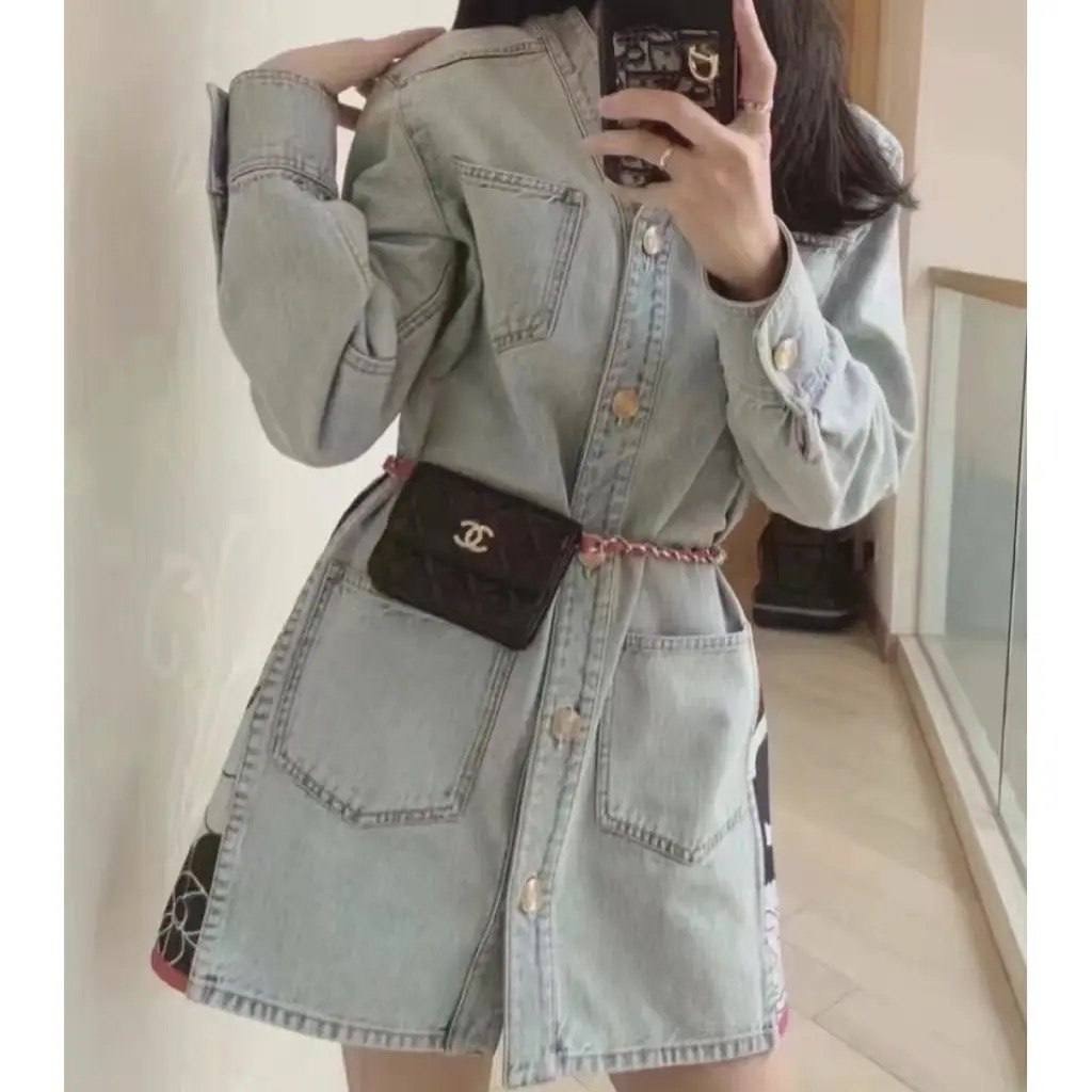 CHANEL 21С Light Blue Denim Overshirt Jacket, FR 40 pre-owned