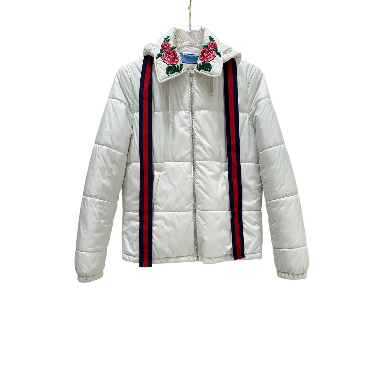Gucci White Rose Collar Vest Puffer Jacket - Size 42 Pre-owned