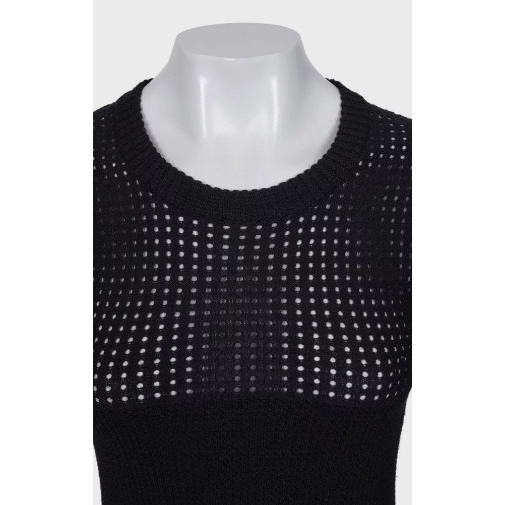 Alaïa Black Fitted Perforated Zipper Dress XS Pre-owned
