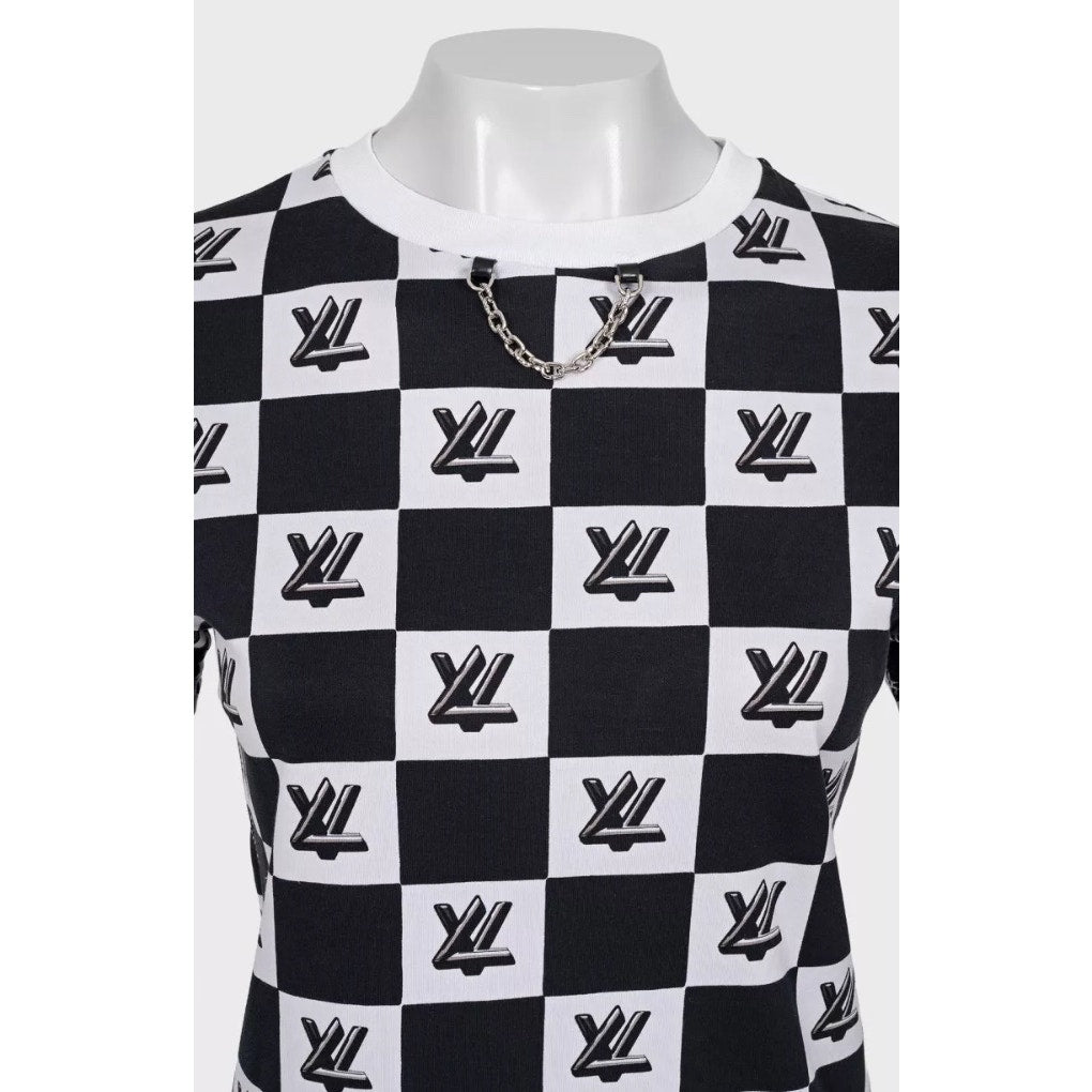 Louis Vuitton Twist Lock Print T-Shirt - Size XS Pre-owned