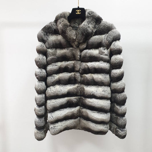 Natesse Chinchilla Fur Coat - Size L Pre-owned