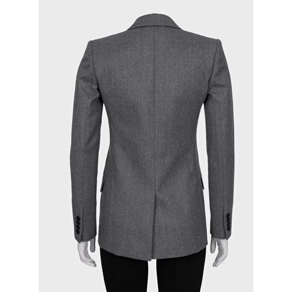 NWOT Saint Laurent Grey Wool Fitted Jacket - Size S / FR36 Pre-owned
