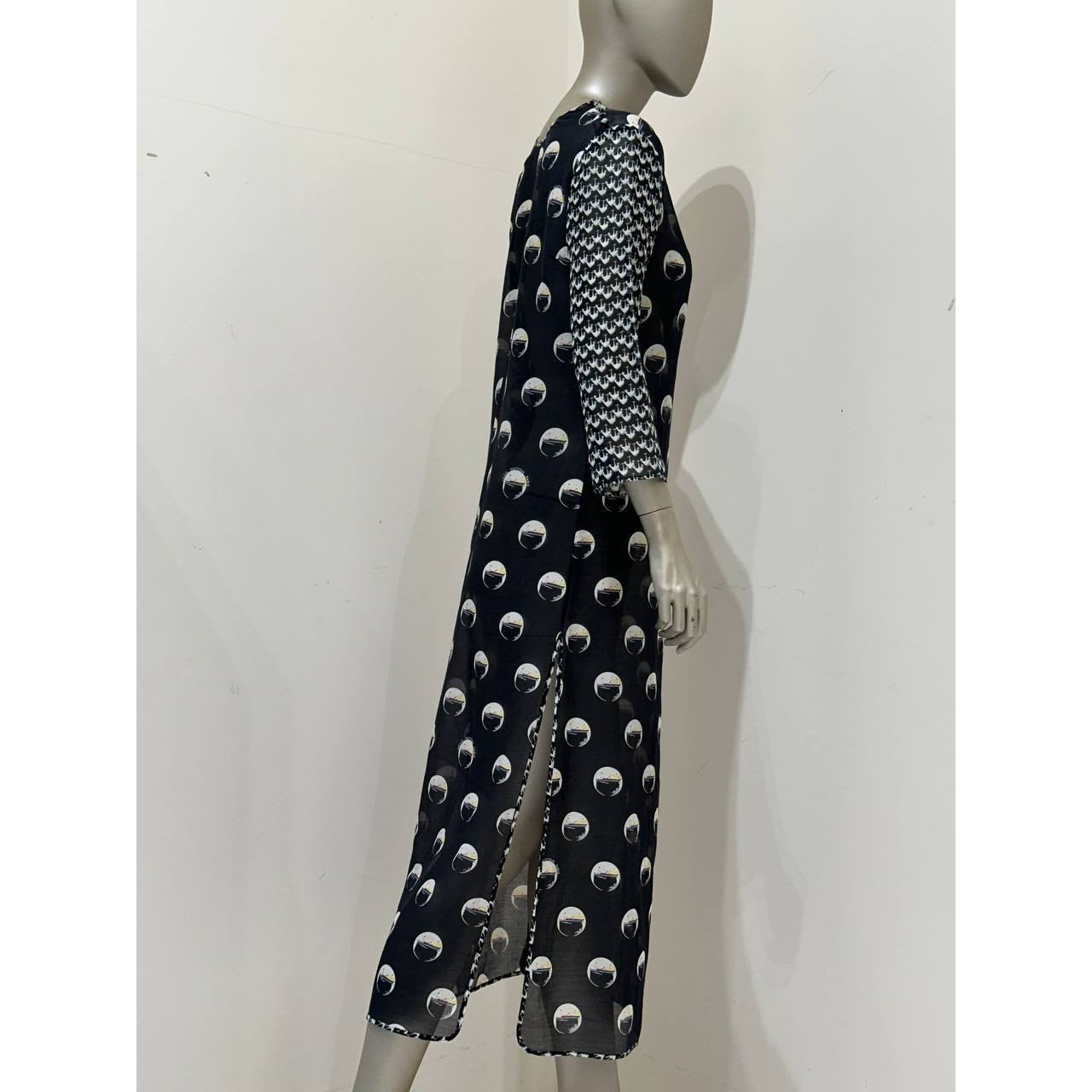 Louis Vuitton Marc Jacobs Black Graphic Print Dress Sz.36 Pre-owned