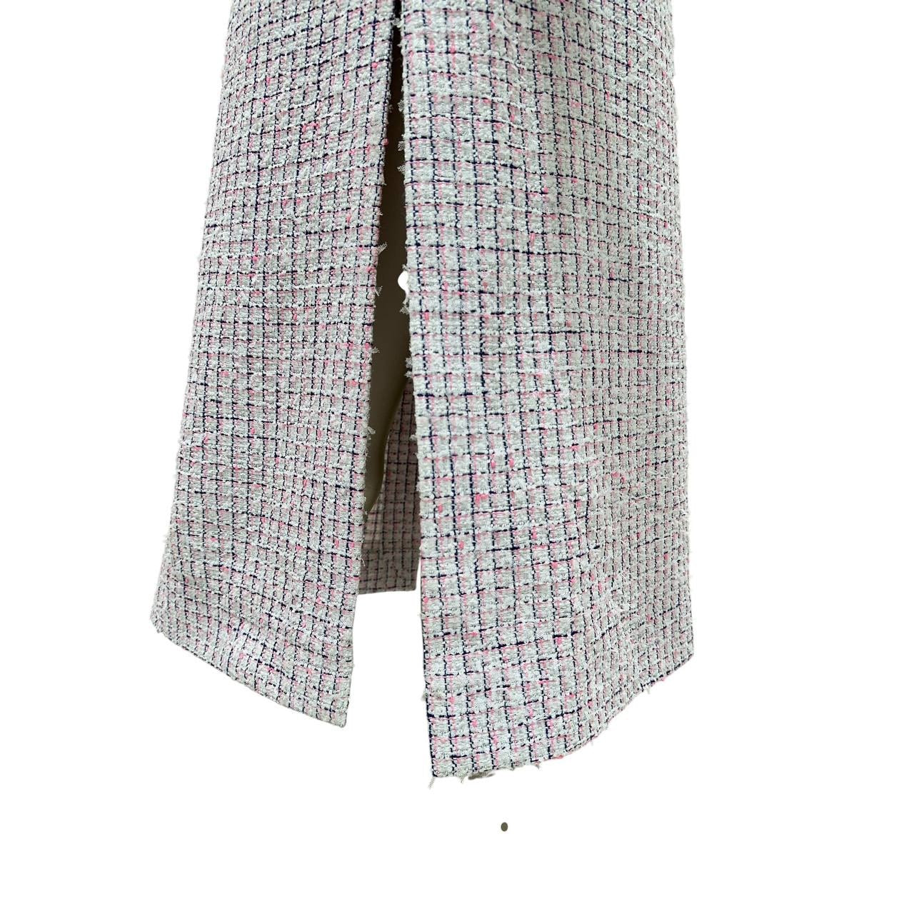 CHANEL Light Pink & White Fantasy Tweed Dress Sz.38 pre-owned