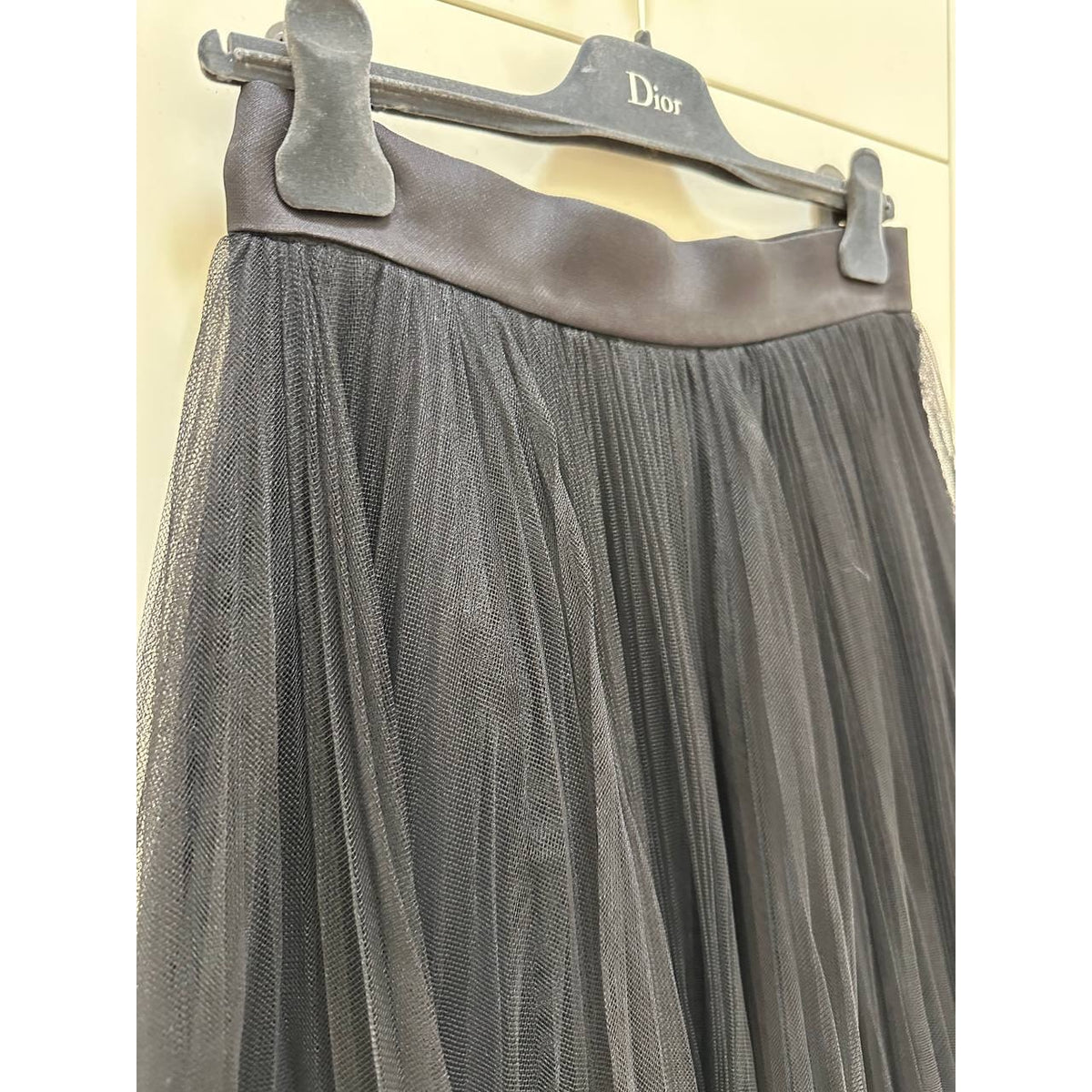 Christian Dior Black Pleated Midi Skirt Sz.38 Pre-owned