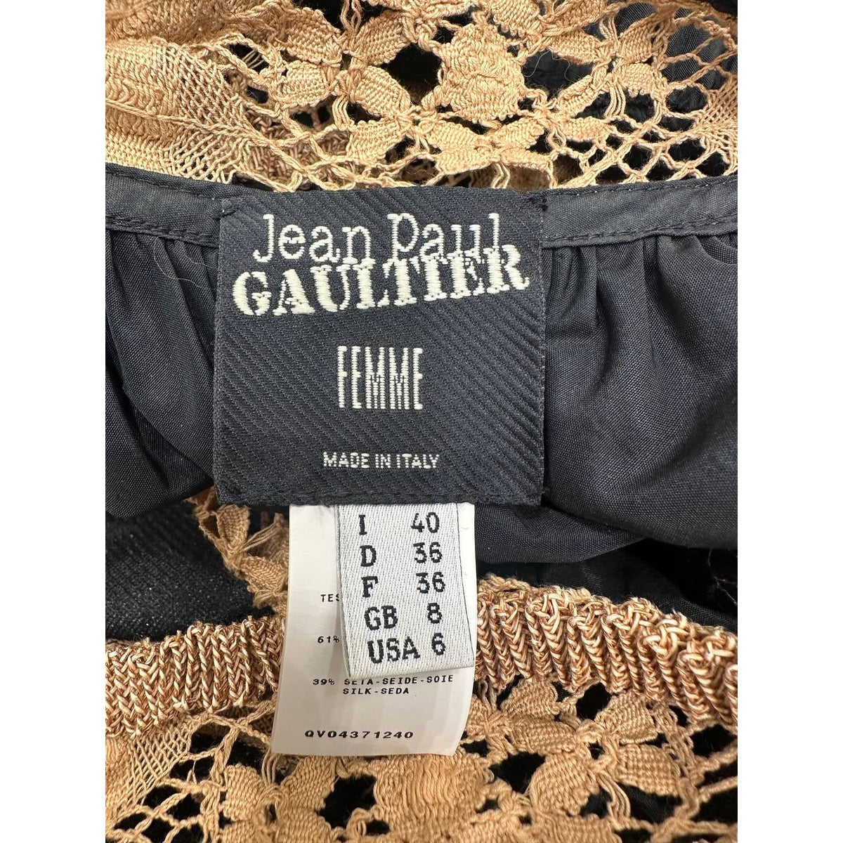 Jean Paul Gaultier Vintage S/S 2006 Runway Black Gold Halterneck Dress Sz.40 Pre-owned