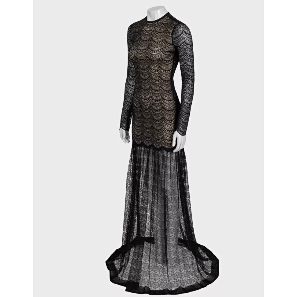 Alessandra Rich Black Maxi Dress Sz.40 Pre-owned