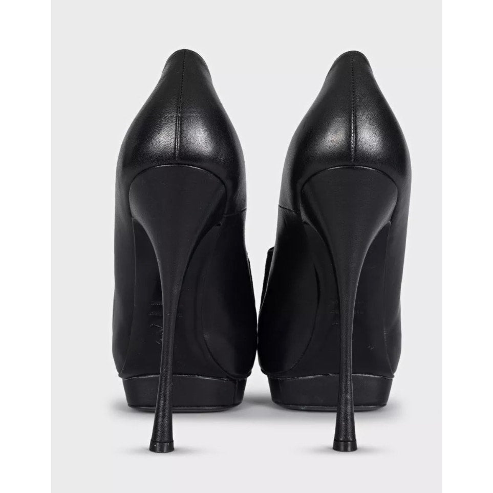 Alexander McQueen Black Leather Pointed-Toe Heels sz.39 Pre-owned
