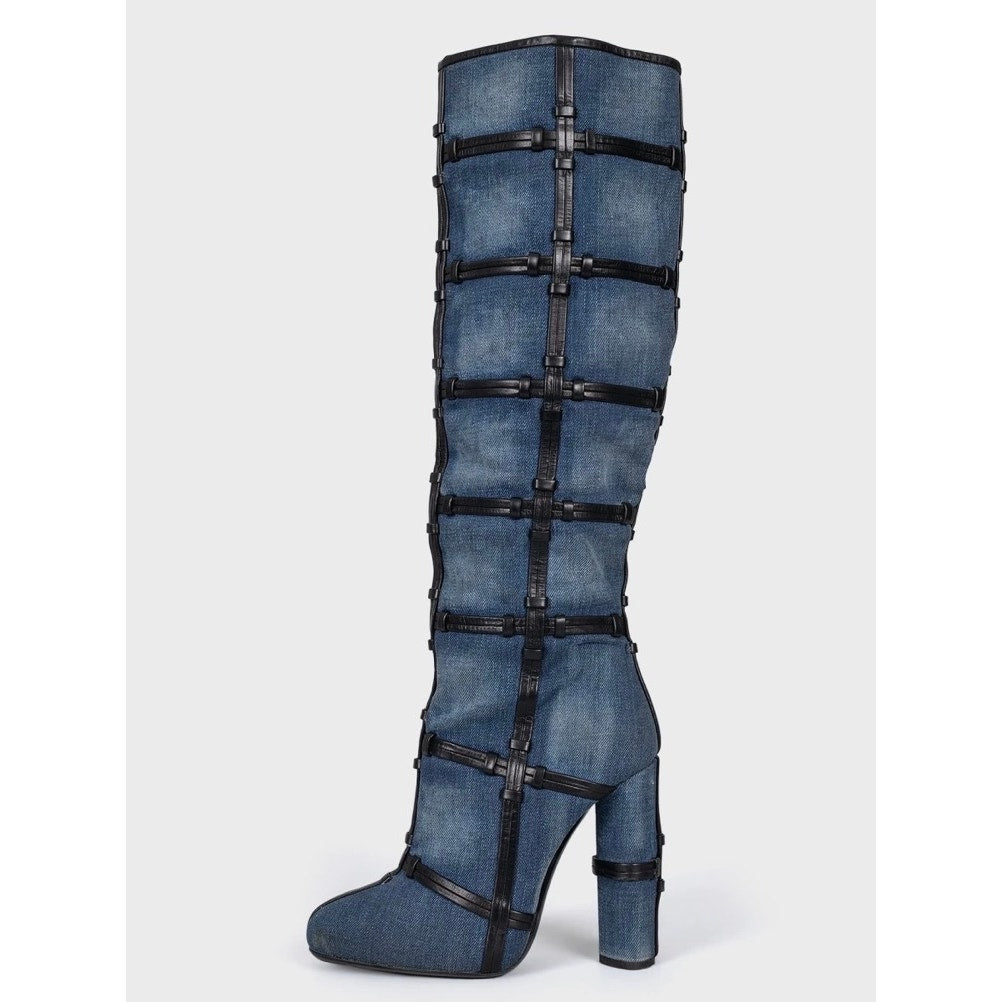 Tom Ford Blue Textile & Leather Boots - Size 36 (US 6) Pre-owned