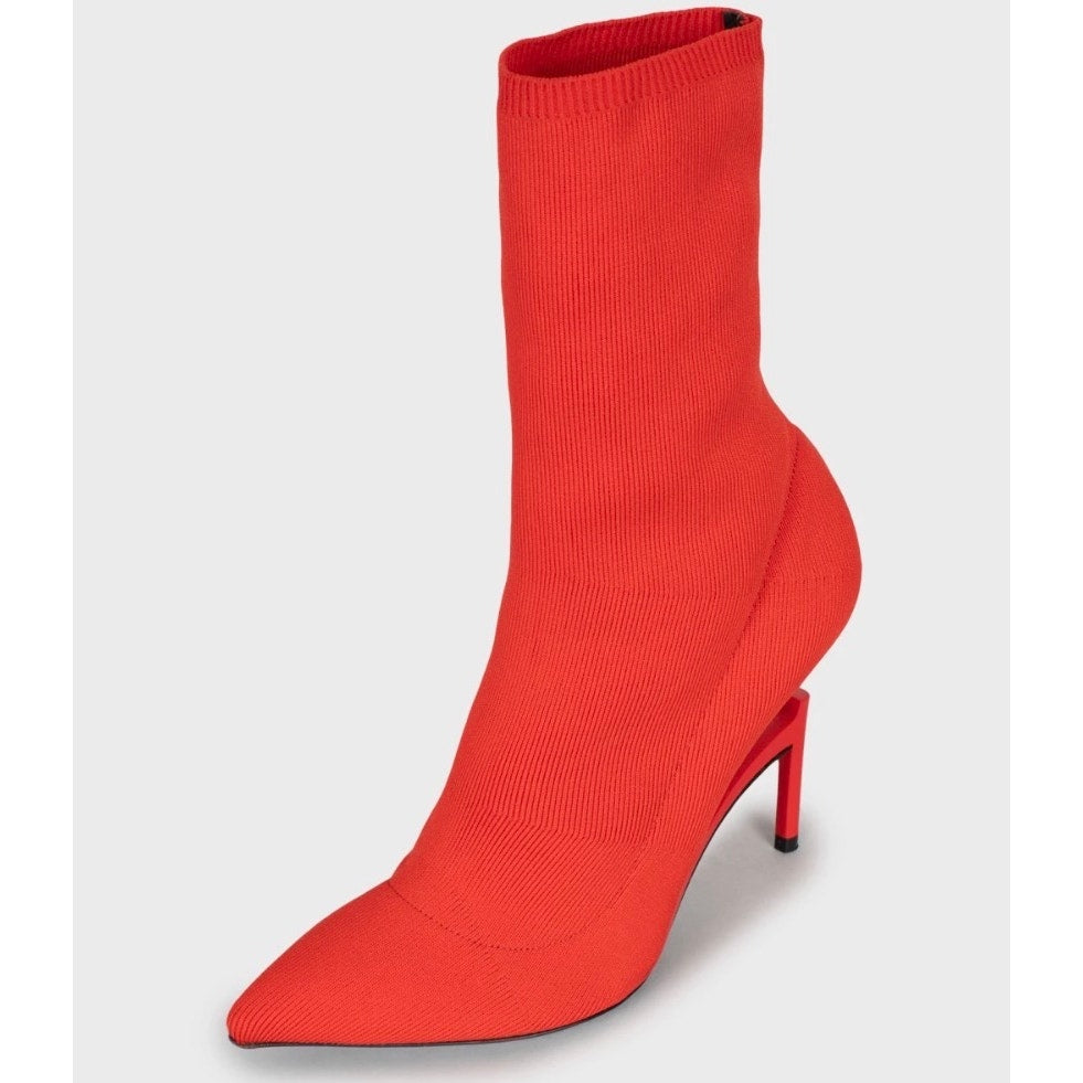 NWOB Ben Taverniti Unravel Project Red Stiletto Ankle Boots Sz.36 Pre-owned