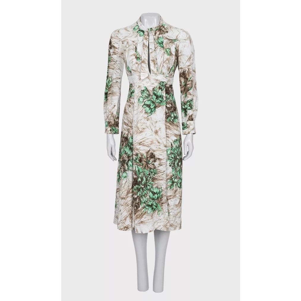 Prada White Fitted Viscose Blend Dress IT 38 Pre-owned