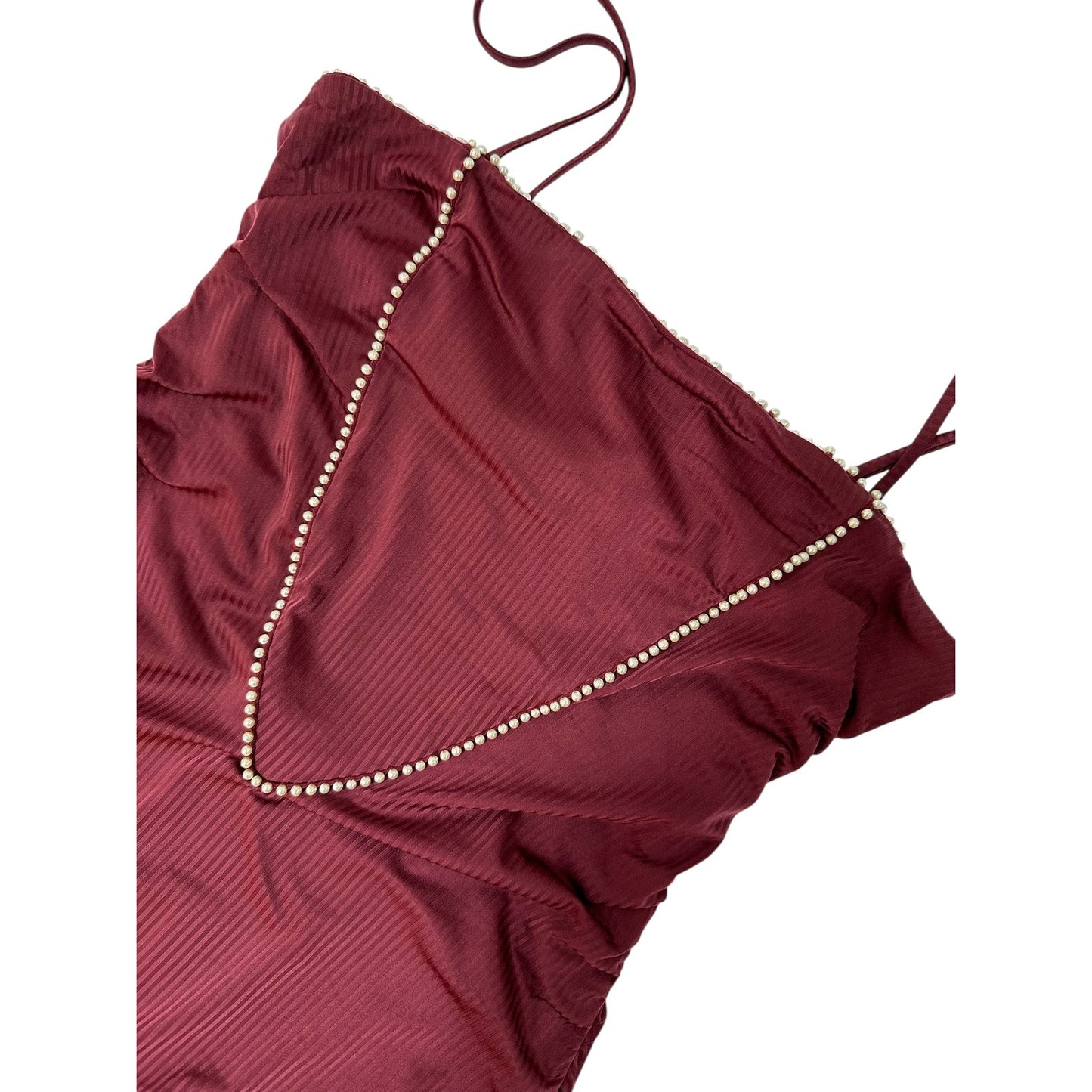 Chanel Burgundy Pearls Swimsuit Sz.42 pre-owned