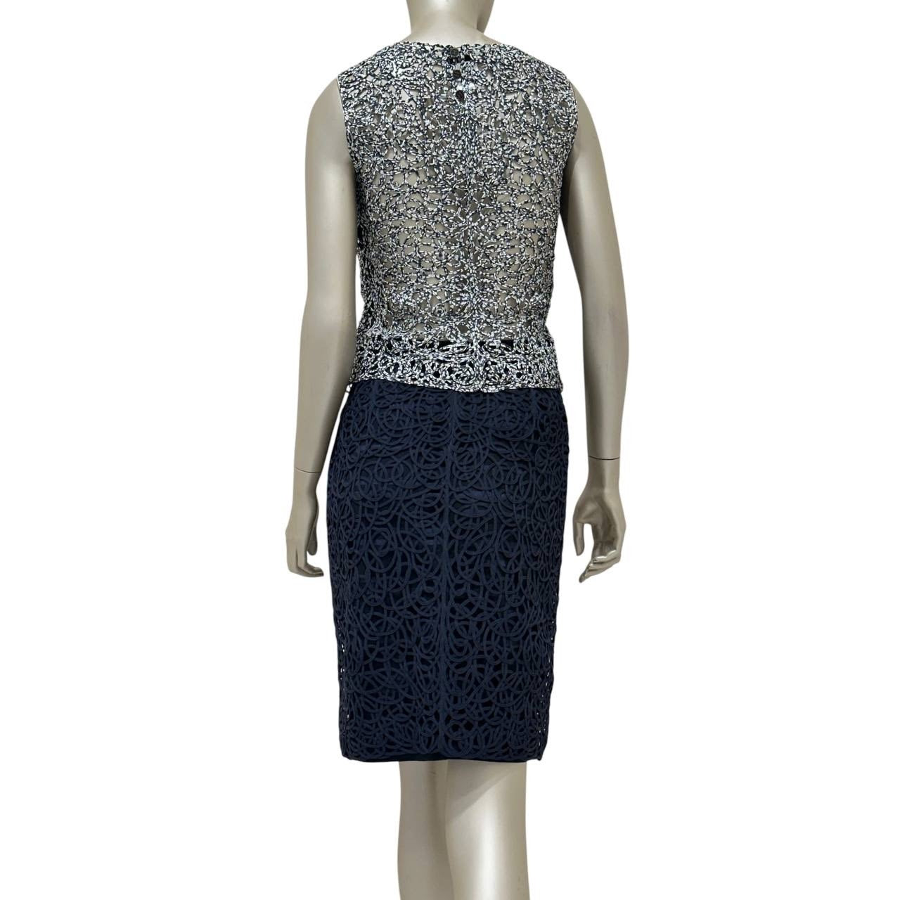 Chanel Black & White Lace Two-Piece Suit Sz.36 Pre-owned