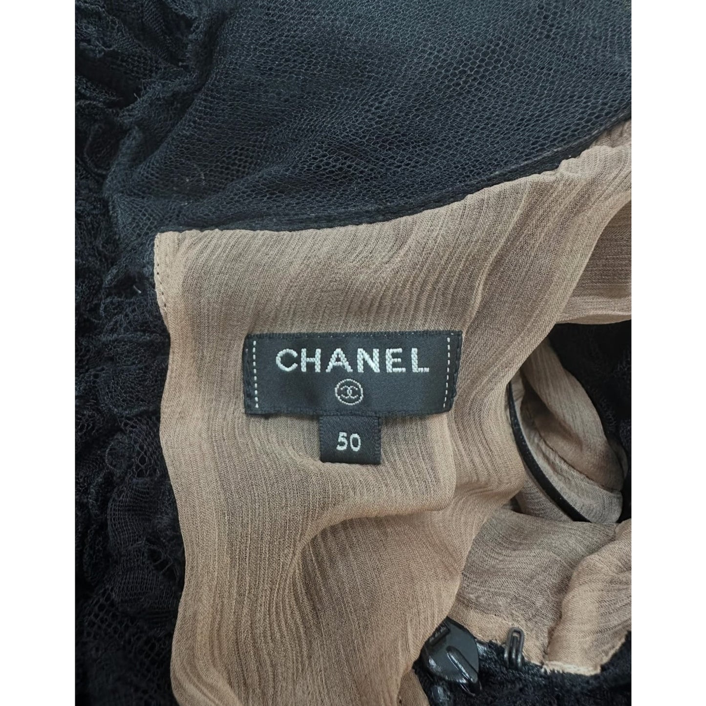 Chanel Fall 2018 Black Lace Maxi Dress Sz. 50 Pre-owned