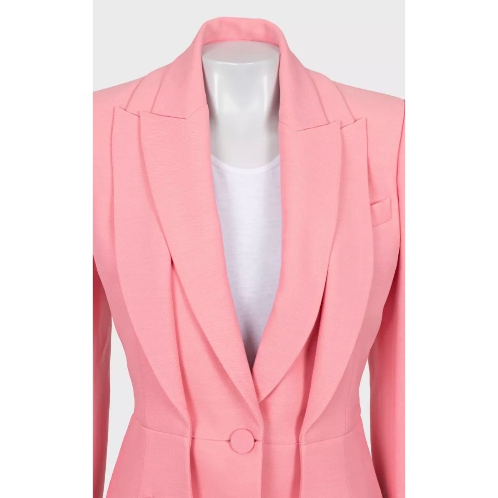 Alexander McQueen Double-Collar Pink Wool Blazer - IT42/M Pre-owned