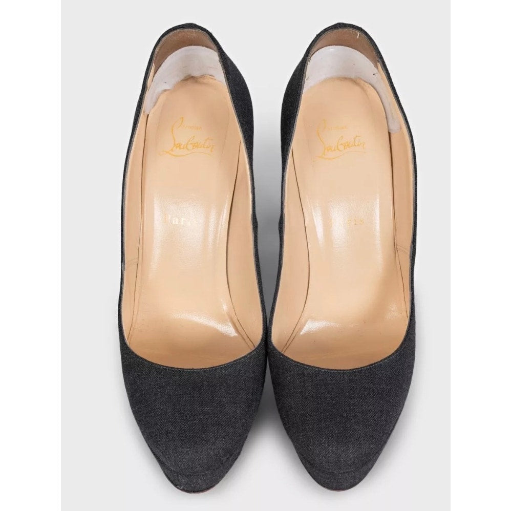 Christian Louboutin Black Textile Stiletto Pumps sz.39.5 Pre-owned