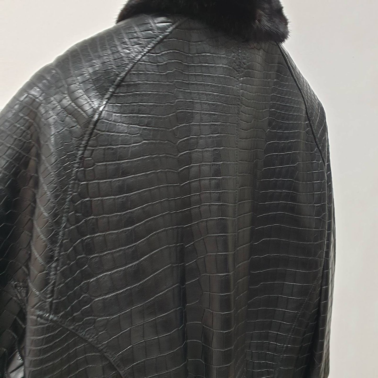 Zilli Crocodile Leather Mink Fur Lined Jacket Size 58 Pre-owned