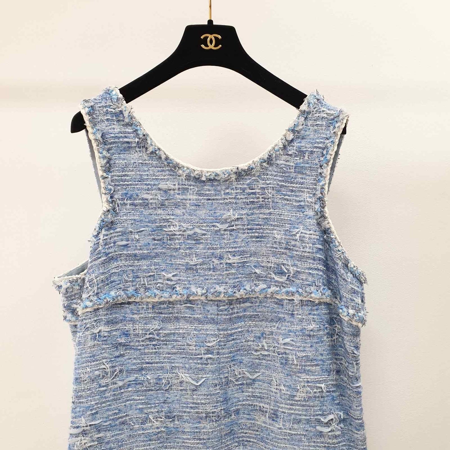Chanel Fantasy Tweed Fringed Dress Spring 2015 15P Sz.50 Pre-owned