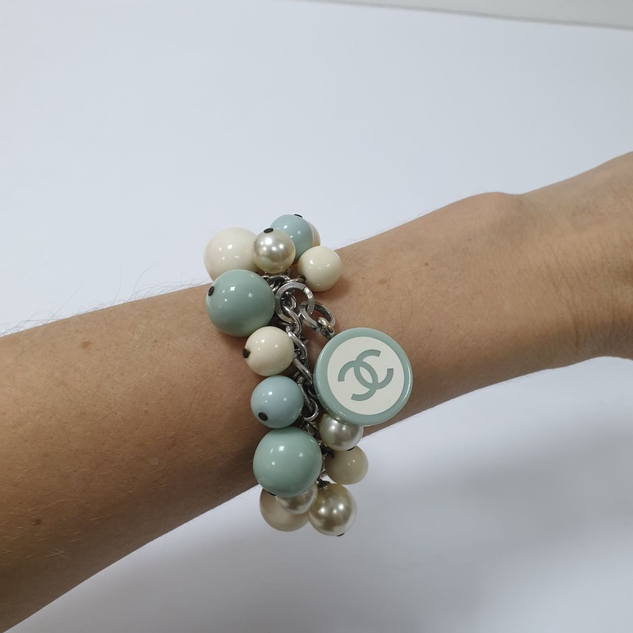 Chanel pastel jewelry set of necklace and bracelet