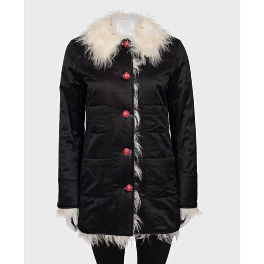 Chanel Black Long-Pile Silk Jacket - FR 38 / M Pre-owned