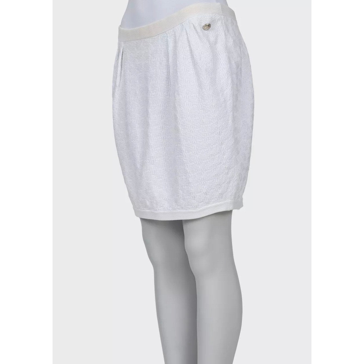 Chic Chanel White Cotton Slim Skirt Sz.40/L pre-owned