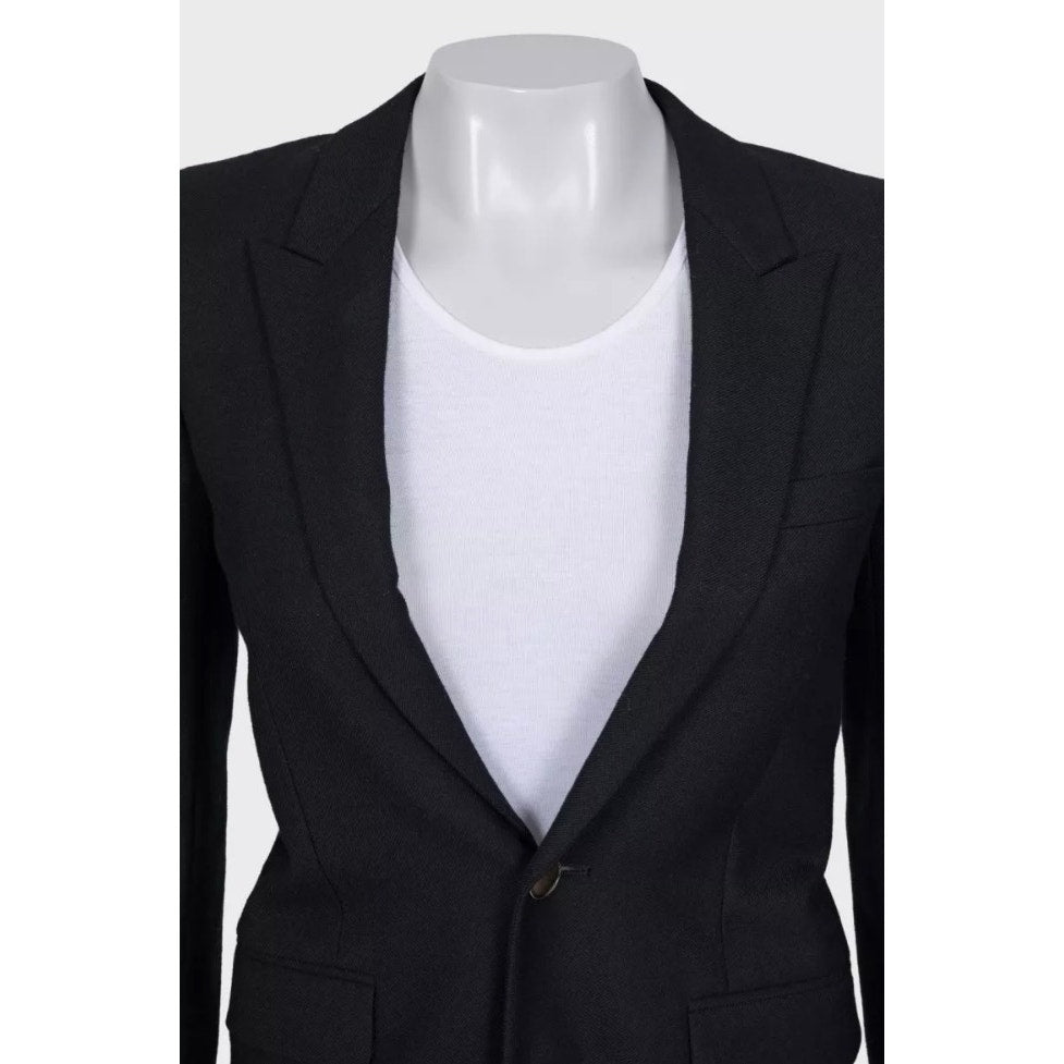 Chic Saint Laurent Black Wool Jacket - FR34/XS Pre-owned