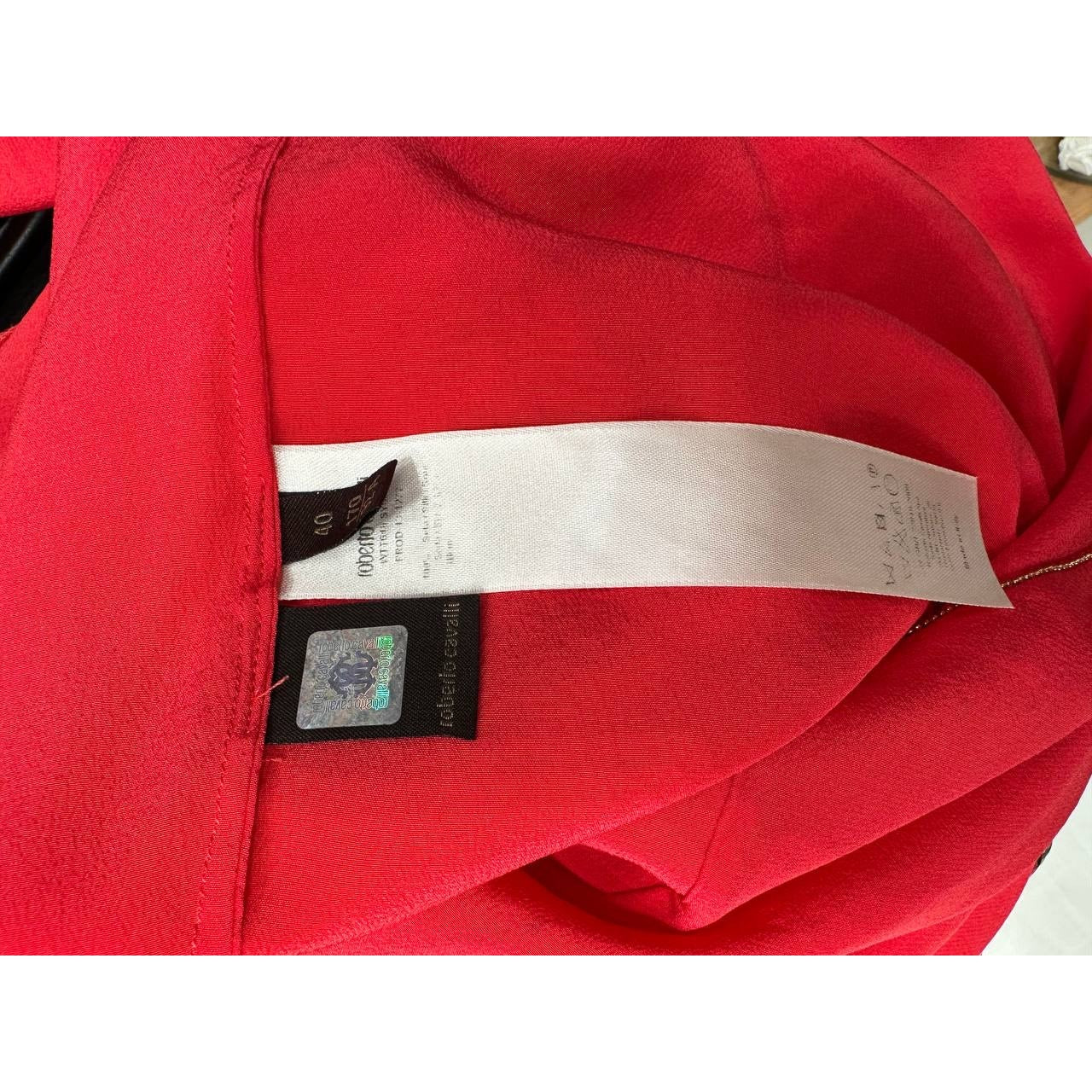 Roberto Cavalli Red Silk Sleeveless Dress, Size 40 pre-owned